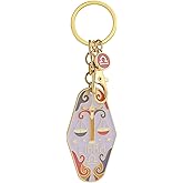 Zodiac Motel Keychain Boho Vintage Hotel Keychain Purse Bag Charms for Handbags Cute Car Keys Accessories Gifts for Women
