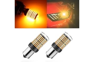 XINLIYA 2Pack 1157 LED Brake Light Bulb, 12V-24V BAY15D Replacement Light Bulb for Reverse Brake Tail Running Parking, 144SMD 3014 Chipset Backup Turn Signal Lights, Universal for Car RV (Yellow)