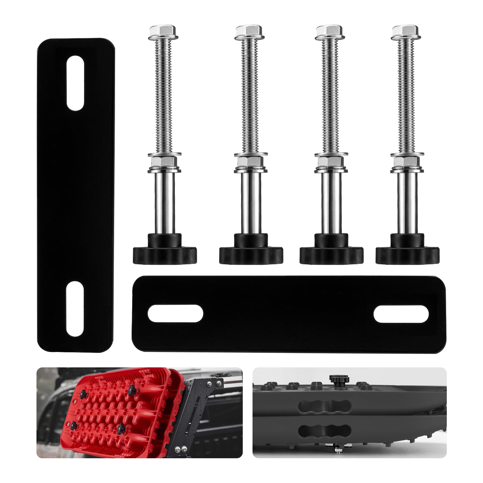 Photo 1 of FieryRed Upgraded Traction Board Mount Pins, Anti-rust Recovery Board Mounting Kit Fit for All 4.33"~7.48" (11~19cm) Hole Spacing