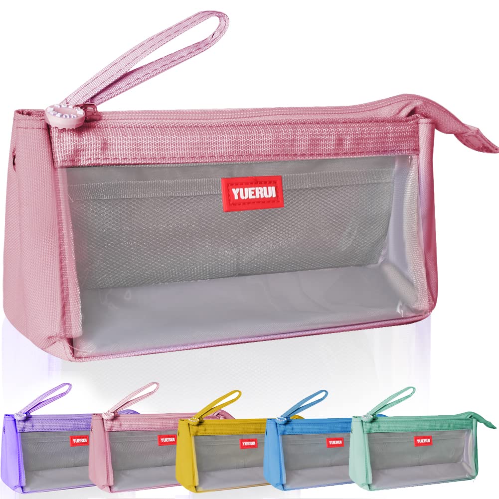 hzzycer Large Pencil Case Big Capacity Pencil Bag Portable Pencil Case for Girls and Boys Pencil Pouch Suitable for Middle High School College Students (Pink)