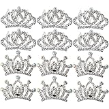 kilofly 12pc Mini Princess Party Favor Crown Crystal Rhinestone Tiara Hair Comb Clip