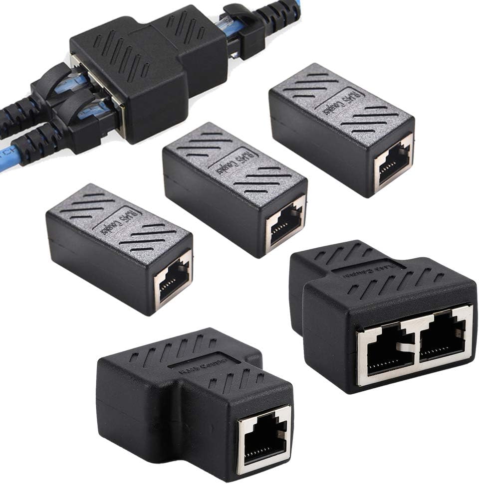 Lotto 2 Cavi Ethernet LAN RJ45 Cat5e 20 Ft (6 Metri) Bianco - Per PC, PS, Xbox