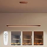 PopoIron 42" Wood Linear Pendant Light Kitchen