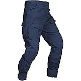 Men's Hiking Pants Water Resistant Tactical Pants Breathable Ripstop Work Cargo Pants with 10 Pockets No Belt