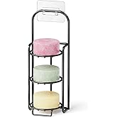 SpaceAid 3 Tier Shampoo Bar Holder for Shower, Self Draining Soap Bar Holders Caddy for Bathroom Wall and Kitchen Sink, Shampoo Bar Dish Rack, Stainless Steel Bar Soap Holder (Black)