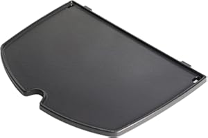 Half Griddle Insert for Weber Q2800N+ Gas Grills, Cast Iron Flat Top Grill Plate for Weber Q Griddle, Replacement for Origina