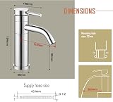 Peppermint Chrome Basin Tap 360° Swivel Monobloc Single Lever Hot Cold view 8
