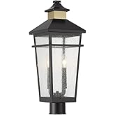 Savoy House 5-718-143 Kingsley Coastal Modern Clear Seeded Glass Outdoor Post Lantern, 2-Light 120 Total Watts, 23" H x 9" W,
