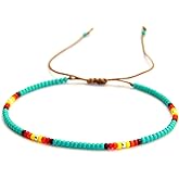 Anklet for Women, Turquoise Beaded Native American Style Boho Anklet, Bohemian Hippie Colorful Beach Summer Waterproof Anklet for Women and Girls, Handmade by Tribes