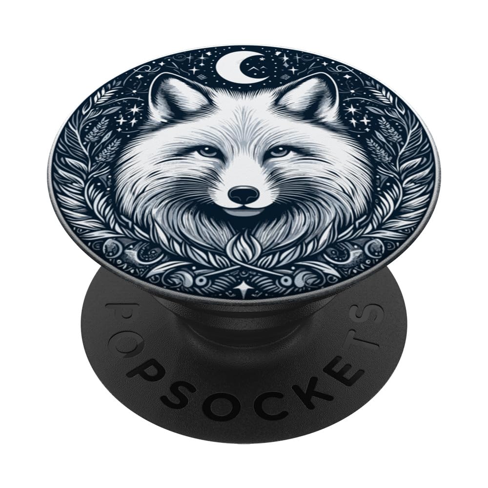 White Polar Arctic Fox PopSockets Swappable PopGrip