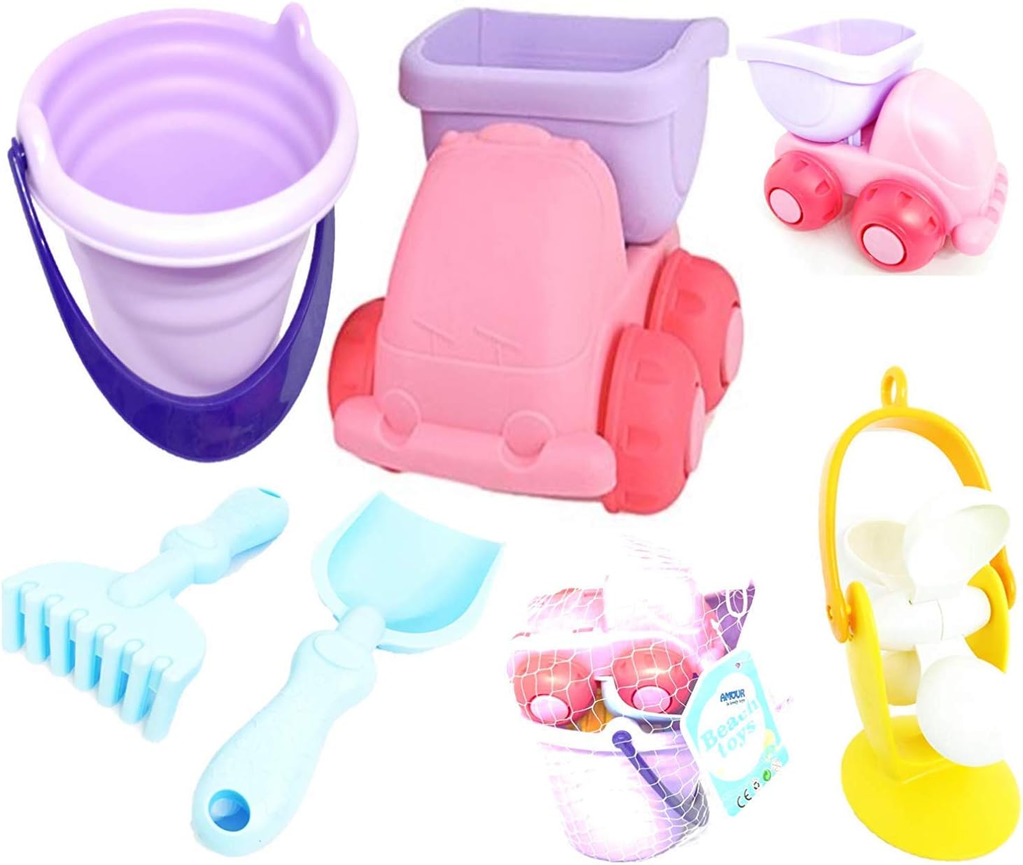 Pinnappo Beach Toy Set For Kids With Tools And Sand Truck Playset (Multicolor)