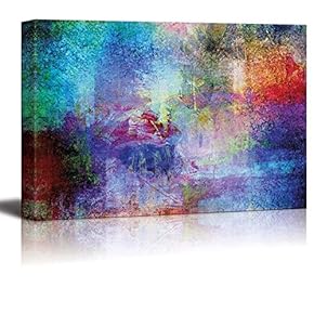 Vibrantly Colored Abstract Canvas with Shades of Blues - Canvas Art Home Art - 12x18 inches