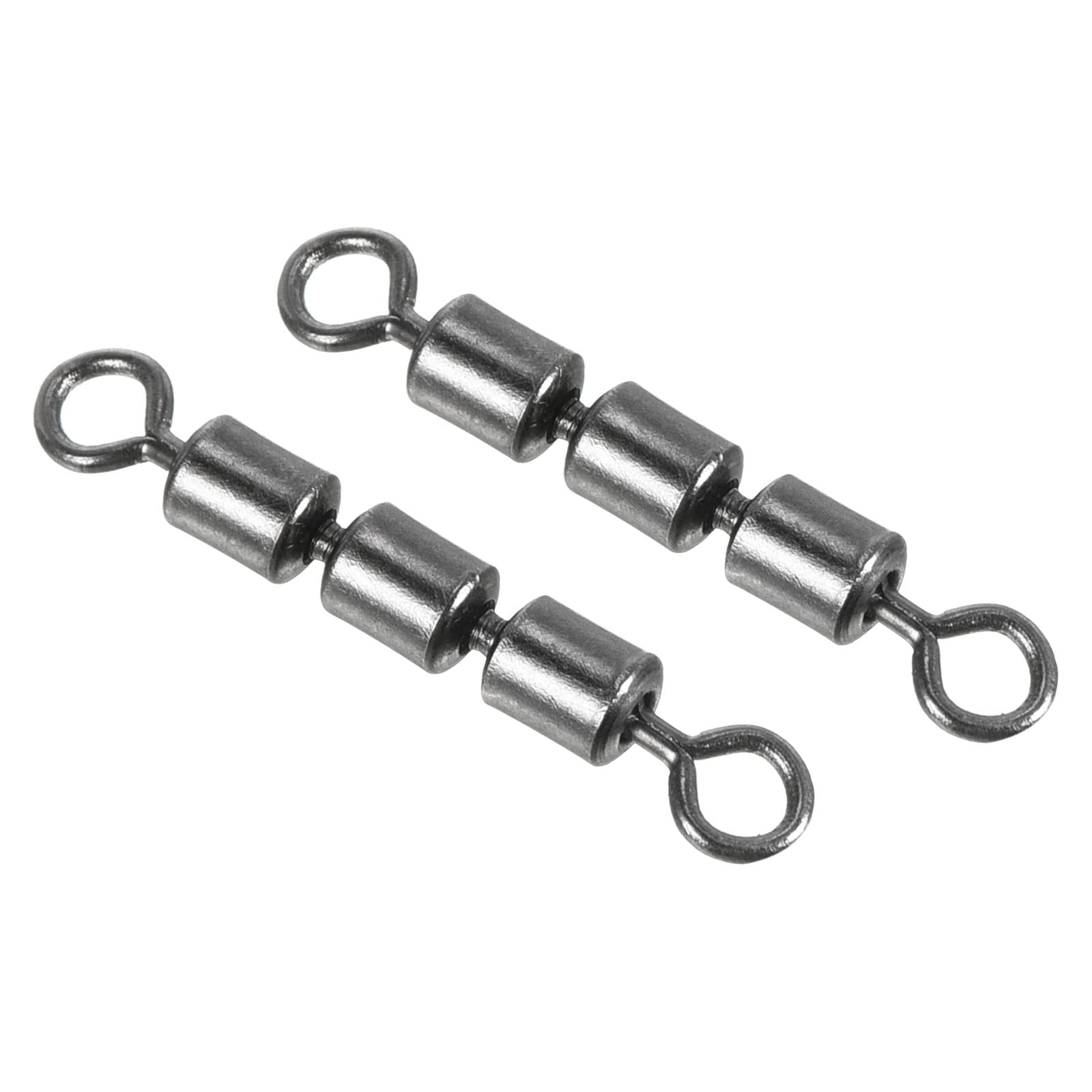 PATIKIL High Speed 3 Roller Swivel, 20Pcs 70lb Copper Barrel Bead Chain Rolling for Saltwater Freshwater Fishing, Black