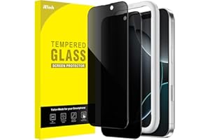 JETech Privacy Full Coverage Screen Protector for iPhone 16 Pro 6.3-Inch, Black Edge Anti-Spy Tempered Glass Film with Easy I