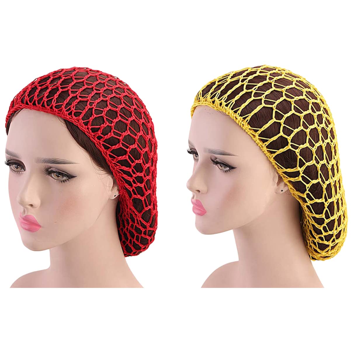 FRCOLOR Mesh Hair Protector Long Sleeping Hat Stretchy Hair Net Cap for Curly and Long Protective Cover for Night Care