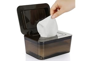 Whiidoom Baby Wipes Dispenser, Wipes Holder Dustproof Wipes Container Case Keep Wipes Fresh and Moist (Dark Brown)