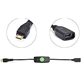 LoveRPi MicroUSB to MicroUSB Push On Off Power Switch with Green Status LED for Raspberry Pi