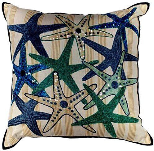KAS Oriental Rugs Starfish Gala Pillow, 18" x 18" by KAS Oriental Rugs