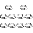 10Pcs Hose Clips 5/8''-1 1/16''(16-25mm) Jubilee Clips Adjustable 304 Stainless Steel Hose Clamps Worm Drive Pipes Hose Clamps Clips