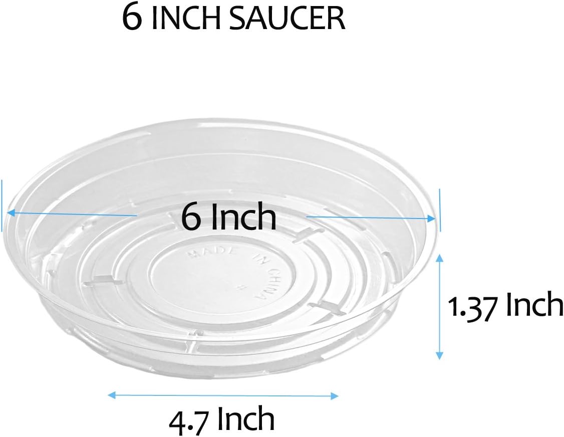 YIKUSH Clear Plant Saucers 18 Pack （6 inch / 8 inch /10 inch Flower Pot Tray Excellent for Indoor & Outdoor Plants : Garden & Outdoor