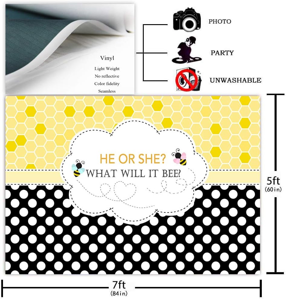 Electronics Baby Shower African American Gender Reveal What Will It Bee Bumble Banner Photography Bee Gender Reveal Backdrop Accessories Supplies