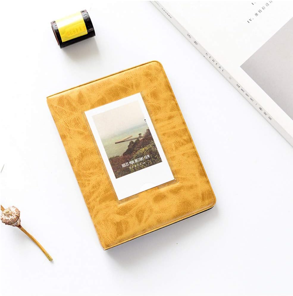 Hurricanes Retro Photo Album 32 Pockets 5 Inch Photo Book Mini Album Book Film Storage Picture Bag for Fujifilm Instax Wide 300, Wide 210, Wide 200 Photos(Yellow)