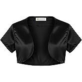 BOLEROSE Girls Satin Short Sleeve Bolero Childrens Kids Shrug
