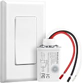 SURAIELEC Wireless Light Switch Kit with Receiver, 15A RF Remote Control | No Wiring Required, No Interference, 100 ft Range, Expandable Wall Switch for Lamp, Ceiling Light, Fan &amp; Outdoor Lighting