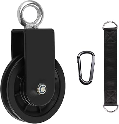 LFJ Gym Pulley System with Strap Carabiner DIY Home LAT Pulldown Lift Cable