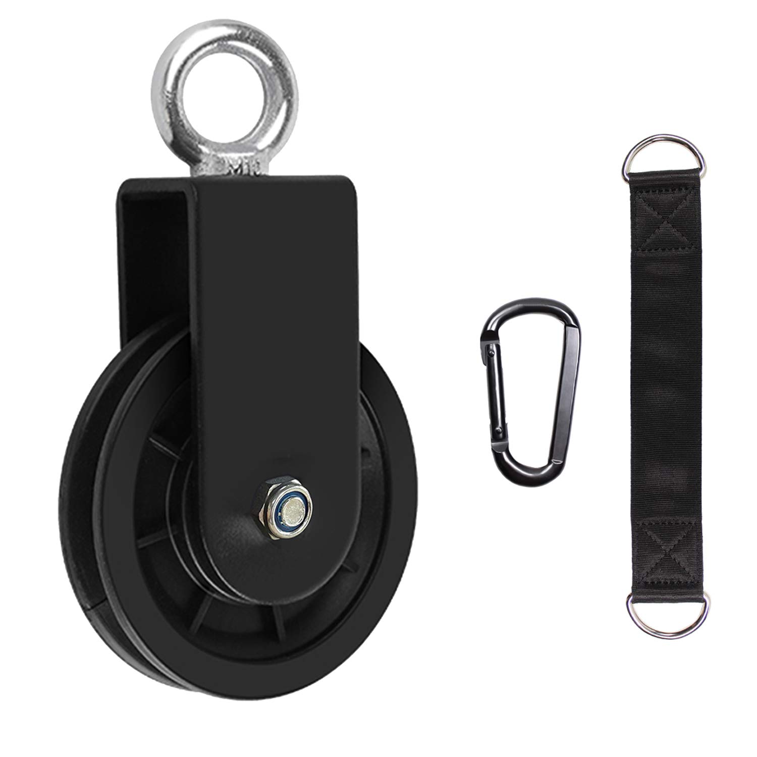 LFJ Cable Pulley with Swing Strap Carabiner Gym Pulley Wheel Set for