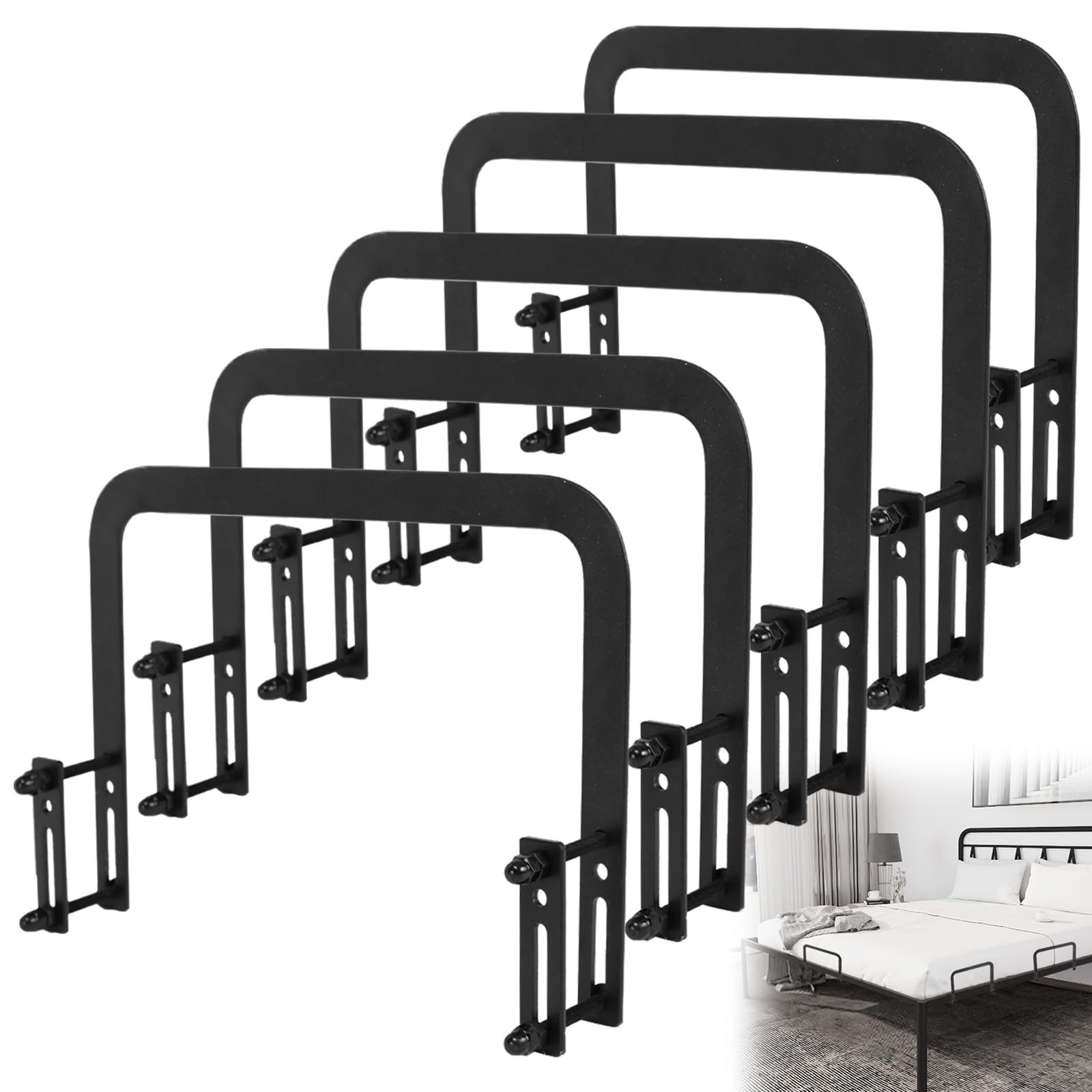 Photo 1 of Rioychan Mattress Retainer Bar Keep Mattress Stopper from Sliding,Non Slip Bed Slide Stopper to Prevent Sliding Holder in Place Gripper for Metal Bed Frame - 5 PCS