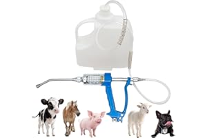 REUVIBK 50ML Adjustable Veterinary Metal Feeding Gun, Continuous Drench Gun Continuous Dosing Device Veterinary Medicine Dispenser Husbandry Autonomous Feeding Tool, for Pig Cow, Sheep, Horse