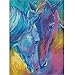MXJSUA DIY 5D Diamond Painting by Number Kits Full Drill Rhinestone Embroidery Cross Stitch Pictures Arts Craft for Home Wall Decor,Two Colored Horses 12x16in