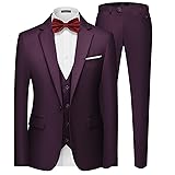 MAGE MALE Men's 3 Pieces Suit Elegant Solid One