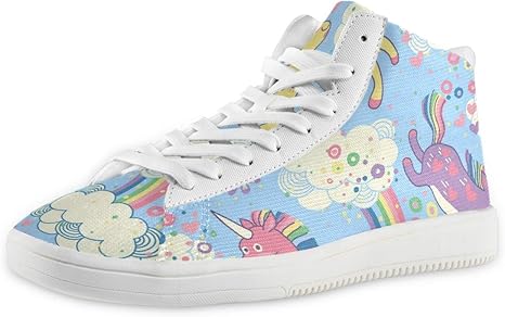 Amazon Co Jp メンズ カジュアルシューズ かわいい 面白い 虹 ユニコーン スケートボードシューズ ミッドカット ハイカットスニーカー ショートブーツ デッキシューズ 運動靴 ハイトップ ドレスシューズ スポーツシューズ 通気性 ウォーキングシューズ おしゃれ 軽量