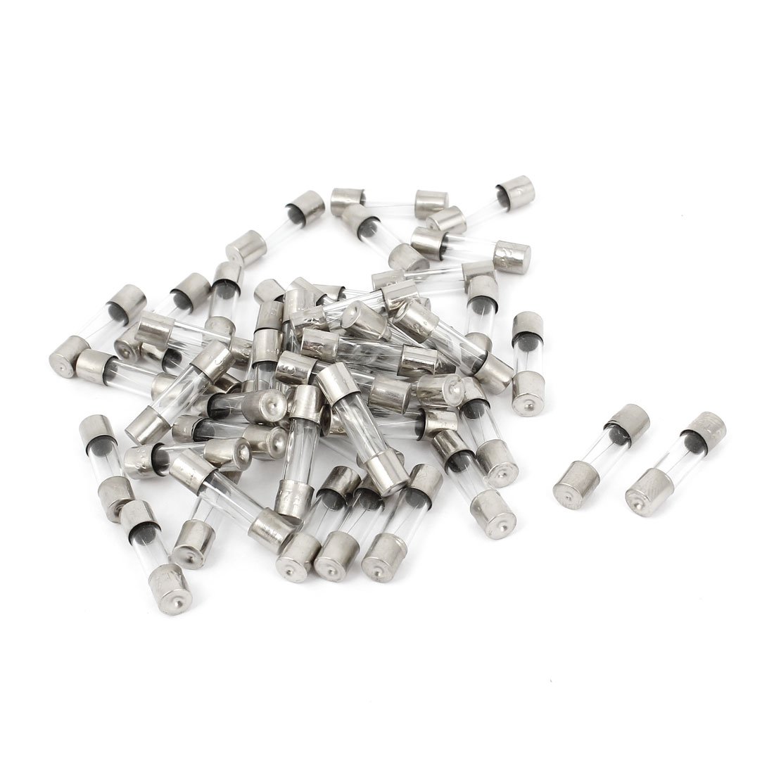 sourcingmap 50 Pcs 2.5A 250V Quick Fast Blow Glass Tube Fuses 5mmx20mm F2.5AL250V