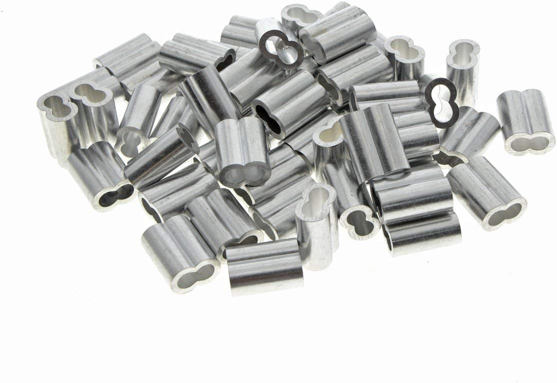 Uotyle Aluminum Crimping Loop Sleeve Clips with Double Ferrules for