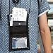 Ultimate Passport or Trade Show Travel Wallet with THREE Pockets - Heavy Duty - Adjustable Neck Lanyard & Pen Holder by Specialist ID (Black)