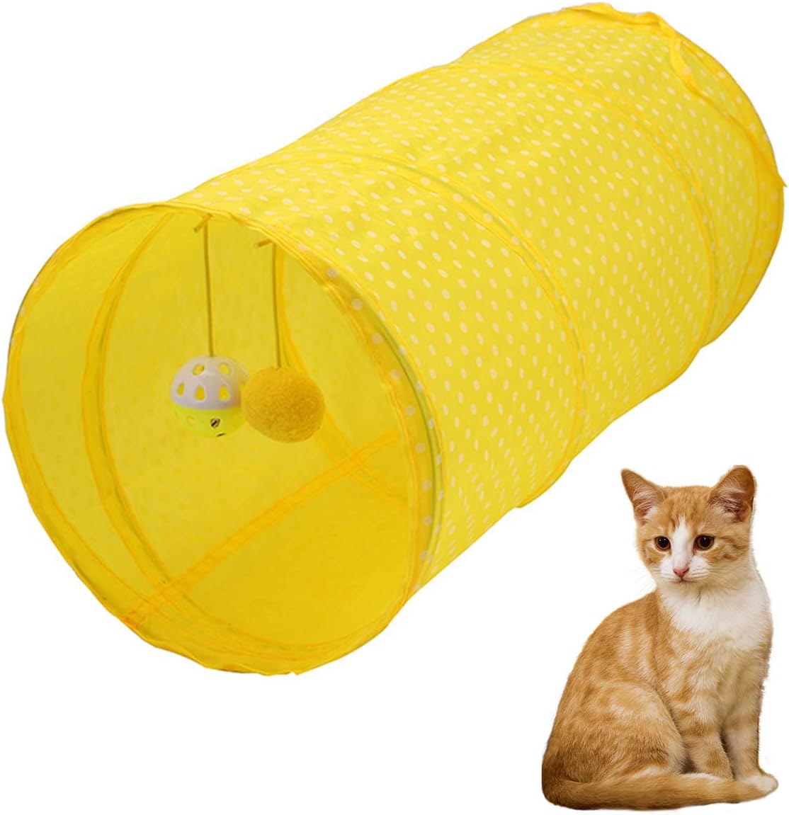 Haokaini Haustier Katzentunnel Spielen Spielzeug mit Ball Versteckte