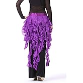 Wuchieal Women's Belly Dance Hip Scarf Belt Skirt Latin Dance Belt Performance Tassel Wave Skirt
