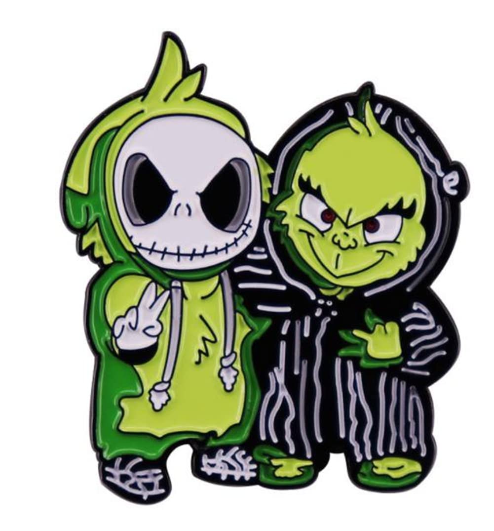 Cartoon Green Friends Enamel Pin Fantasy Comedy Animated Movie Brooch Lapel Badge for Women Men Fans