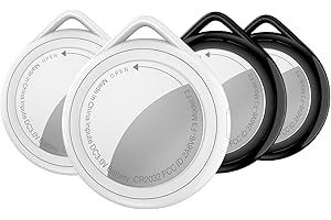 Air Tracker Tags 4 Pack, Bluetooth Tracker & Item Locator Work with Apple Find My (iOS Only), Replaceable Battery, Waterproof