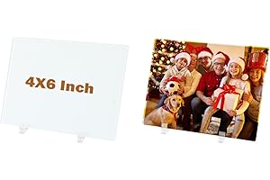 WANZELONYO Tempered Glass Sublimation Photo Blanks 2 PCS 4X6 Inch for DIY Crystal Plaque 4MM/0.15 Inch Thickness