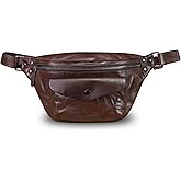 Genuine Leather Fanny Pack for Women and Men Vintage Real Leather Sling Bag Crossbody Bag Fashion Waist Bag Chest Purse