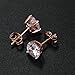 OPALBEST Pack of 6 18K Rose Gold Plated Round Eternity Cubic Zirconia Stud Earrings(3mm-8mm)
