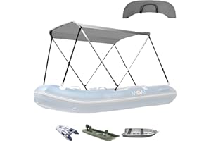 JRANTER Bimini Tops for Boats 2 Bow Foldable Aluminum Frame Bimini Top Boat Shade Canopy with Storage Boot for Width 3.2-4.5 FT Jon Boat,Inflatable Boat,Dinghy,Small Fishing Boat