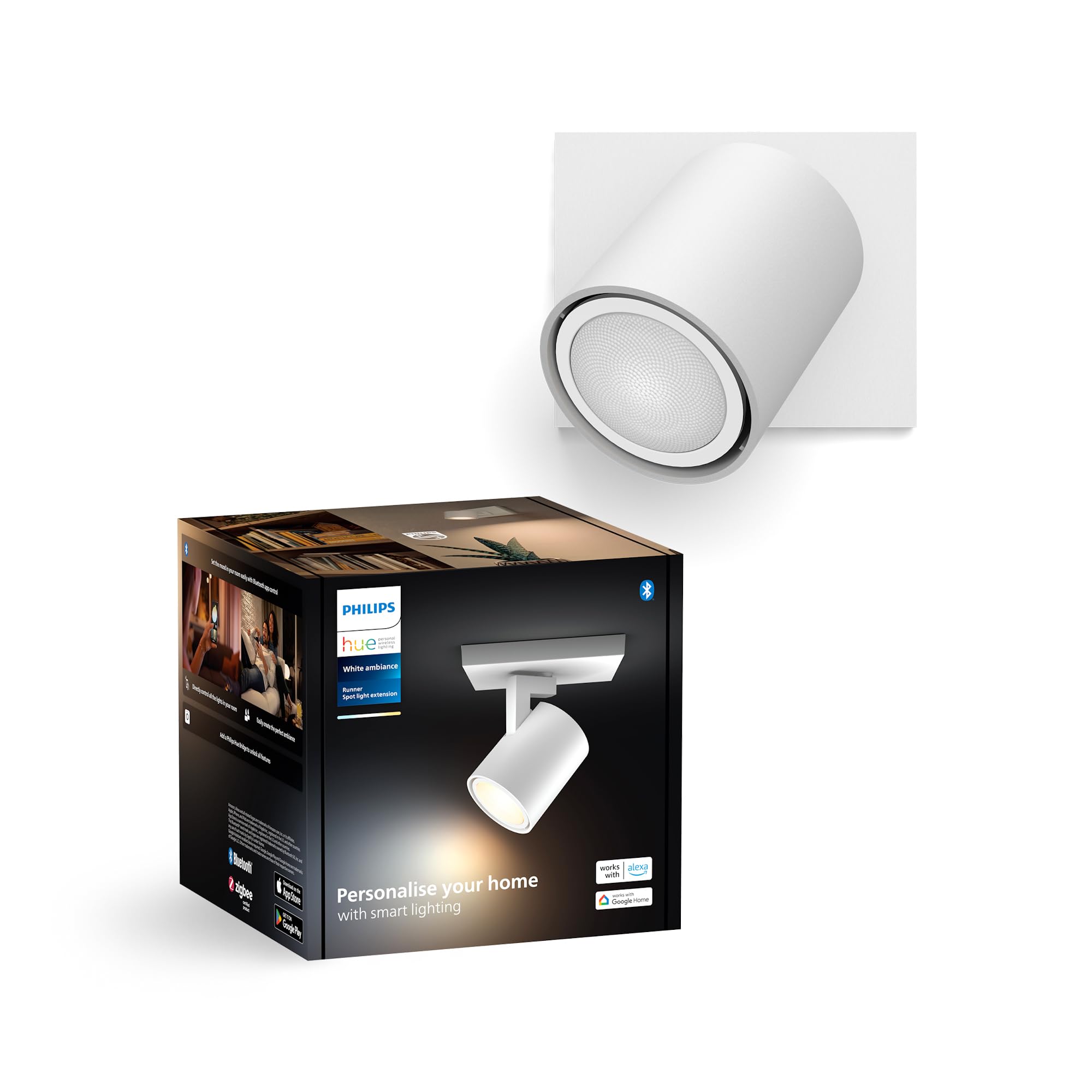 Philips Hue White Ambiance Runner Tunable Smart LED Ceiling Spotlight White