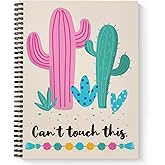 Gotcha Covered Notebooks Softcover Cant Touch This 8.5" x 11" Funny Spiral Notebook/Journal, 120 Wide Ruled Pages, Durable Gloss Laminated Cover, Black Wire-o Spiral. Made in the USA
