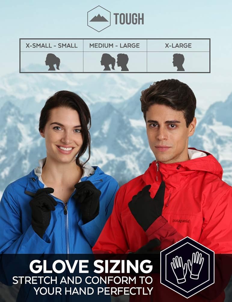 Touch Screen Running Gloves - Winter Glove Liners for Texting, Sports & Exercise - Lightweight Cold Weather Thermal Gloves: Clothing