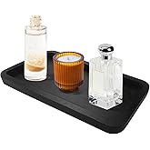 Bamboo Vanity Bathroom Tray for Counter, Bamboo Tray for Bathroom, Toilet Tank, Perfume 11.8L x 5.9W x 0.8H inch (Black)